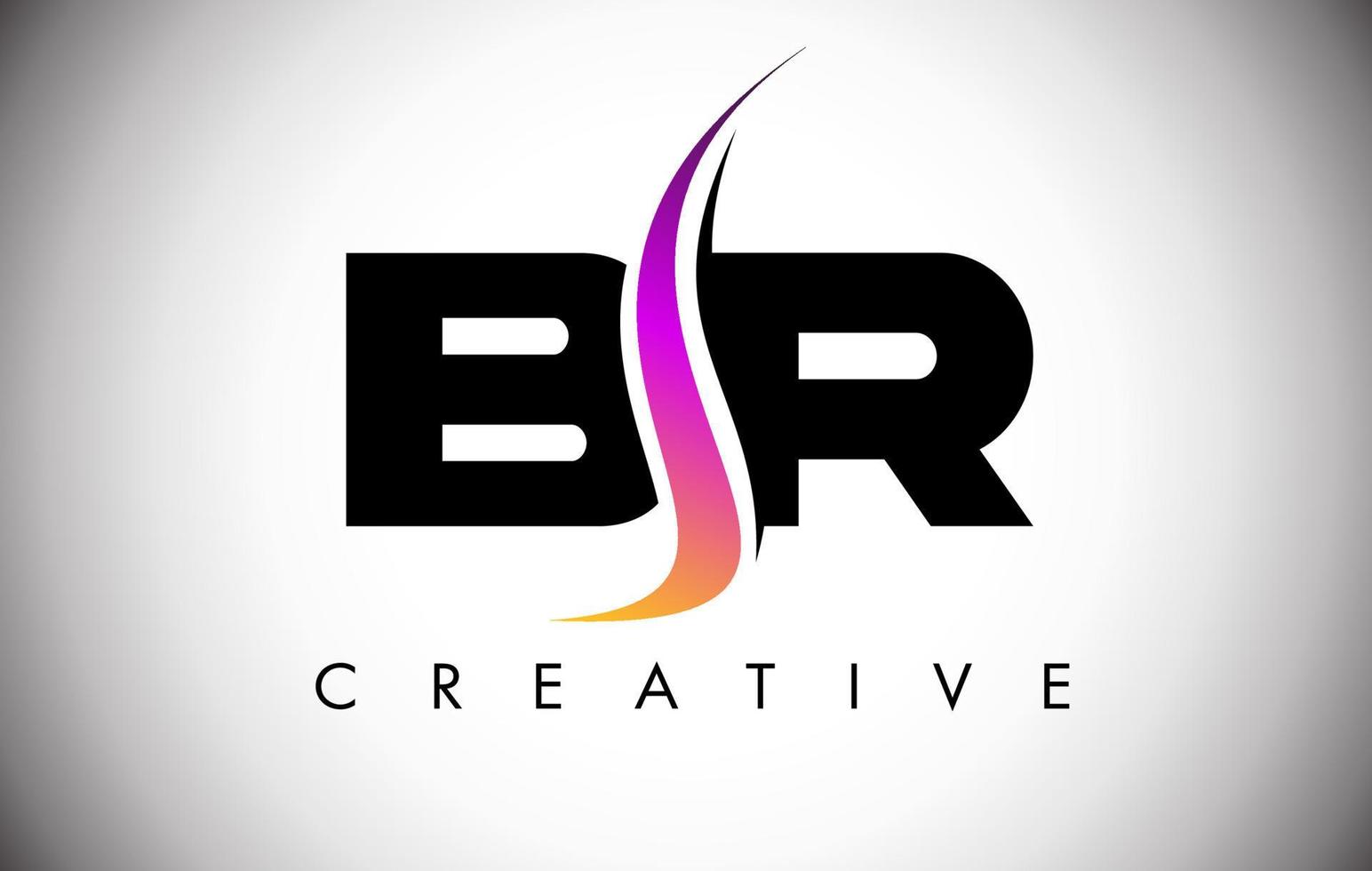 br letter logo-ontwerp met creatieve shoosh en moderne look vector