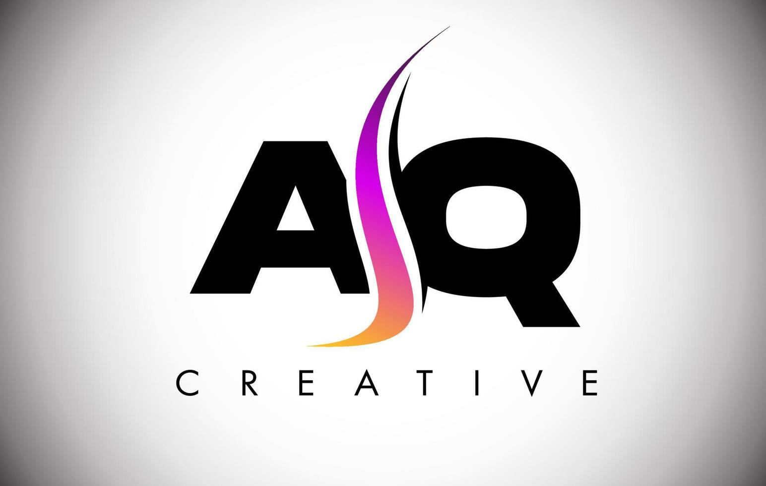 aq letter logo-ontwerp met creatieve shoosh en moderne look vector