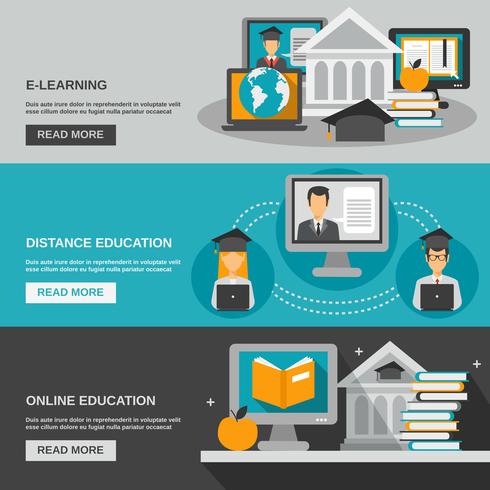 E-learning bannerset vector