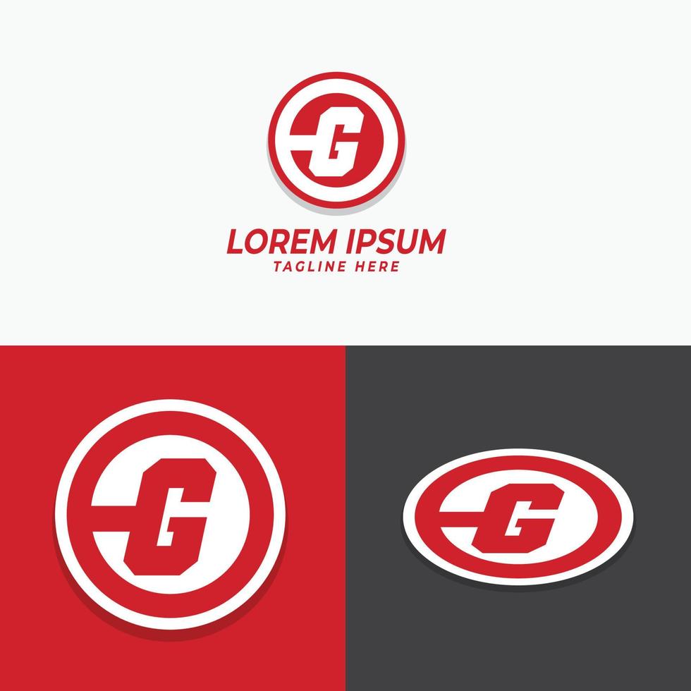 eerste g cirkel logo sjabloon vector