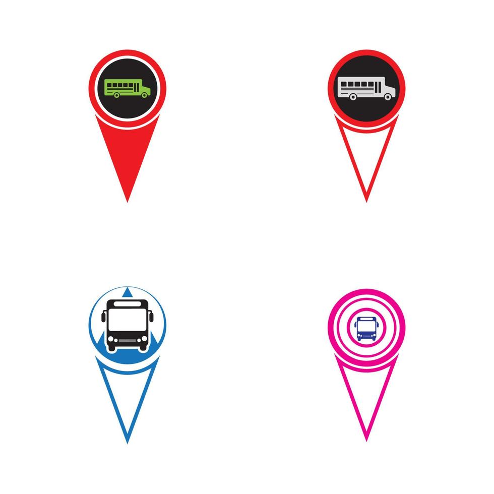 busstation locatie kaart aanwijzer teken vector