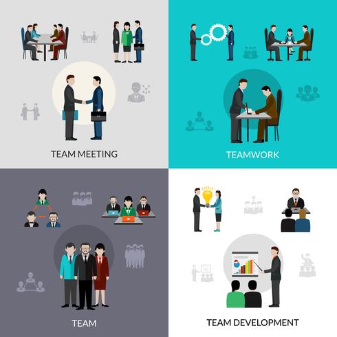 Teamwerk Icons Set vector