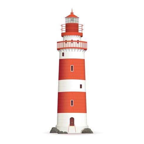 Realistische vuurtoren illustratie vector