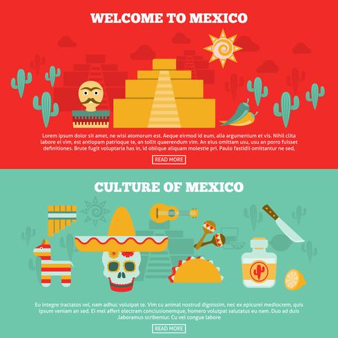 Mexicaanse banners instellen vector