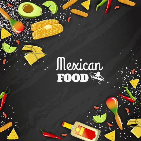 Mexicaans eten naadloze achtergrond vector