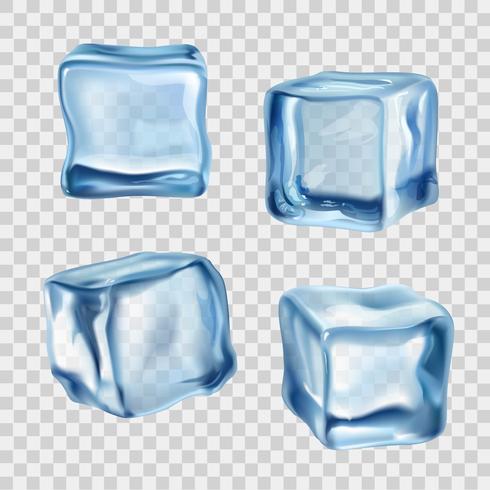 ijsblokjes blauw transparant vector