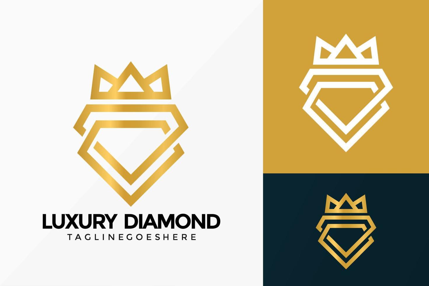 premium luxe diamant logo vector ontwerp. abstract embleem, ontwerpen concept, logo's, logo element voor sjabloon.