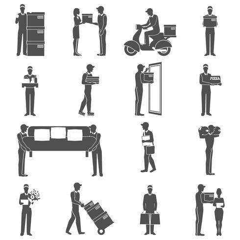 Levering Man Icons Set vector