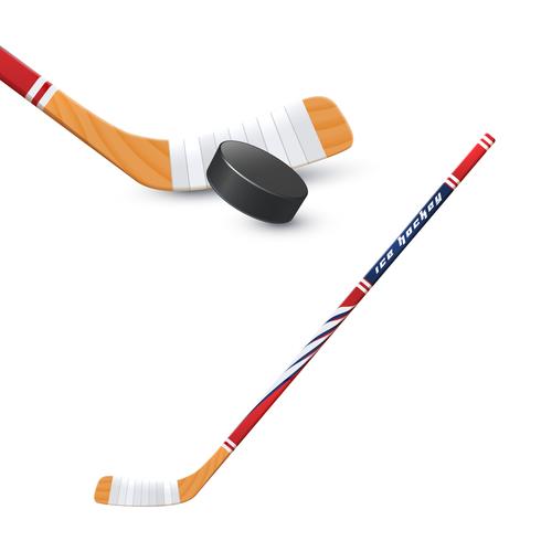 Hockeystick en puck vector