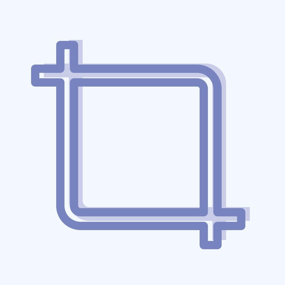 pictogram bijsnijden - tweekleurige stijl - eenvoudige illustratie, bewerkbare lijn vector