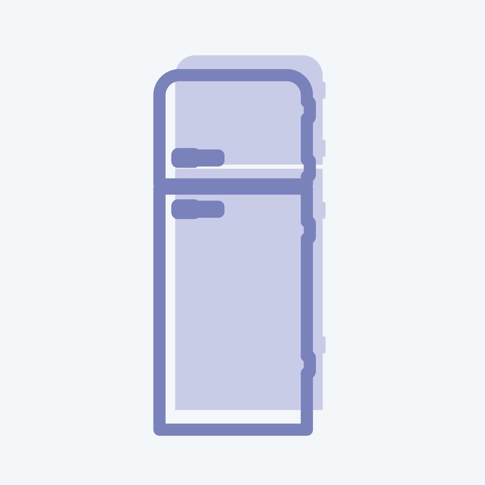 pictogram koelkast - tweekleurige stijl - eenvoudige illustratie, bewerkbare lijn vector