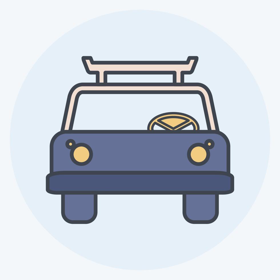 icon cab - kleur partner stijl - eenvoudige illustratie, bewerkbare lijn vector