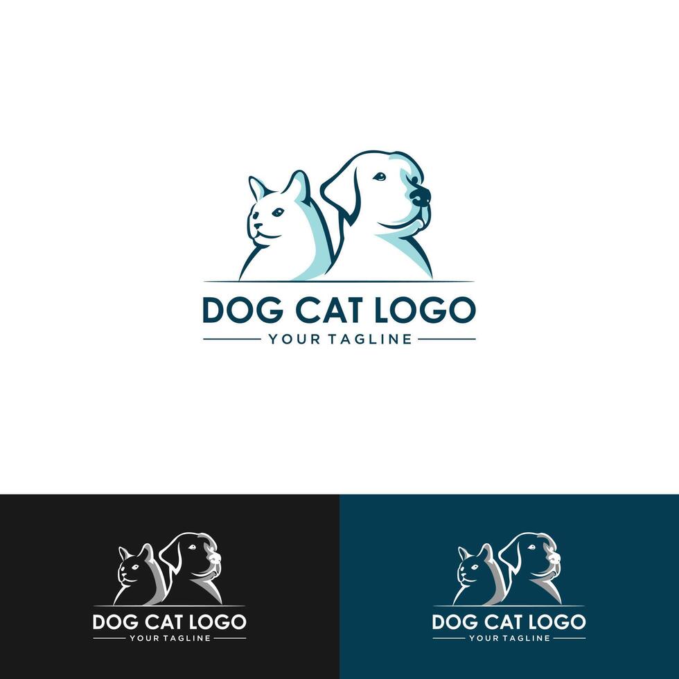 kat gegraveerd in een witte hond. dier logo concept vector