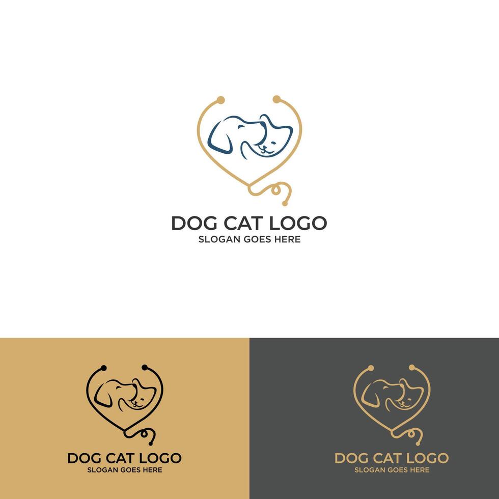 kat gegraveerd in een witte hond. dier logo concept vector