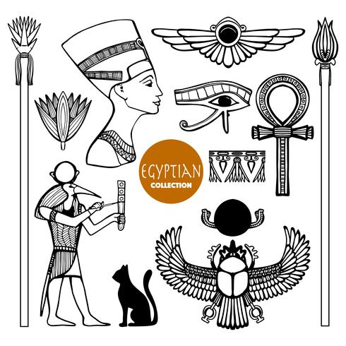 Egypte symbolen instellen vector