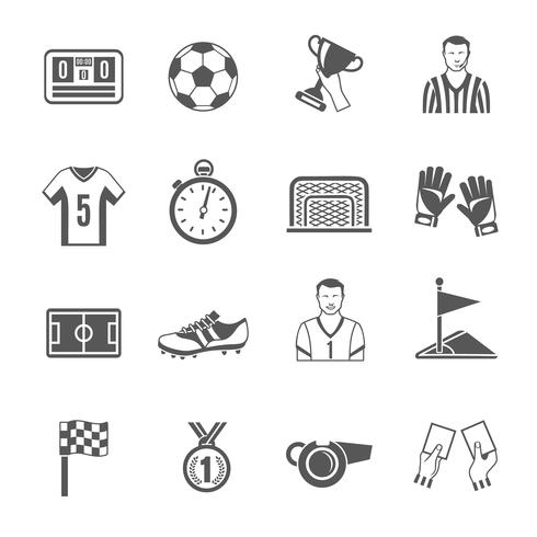 Voetbal pictogrammen instellen vector