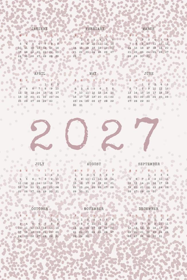 2022 kalender met getypte tekst en texturen ruis vector