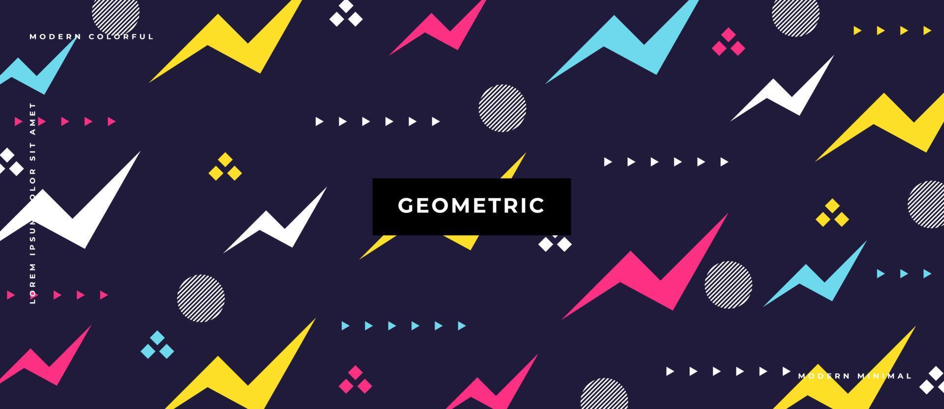 kleurrijke geometrische flash vorm naadloze patroon. memphis stijl afbeelding achtergrond. vector