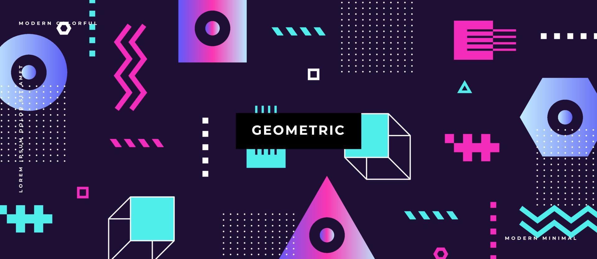 vector naadloos patroon met abstracte bauhaus of memphis geometrische vormen en compositie. retro-elementen, geometrisch patroon