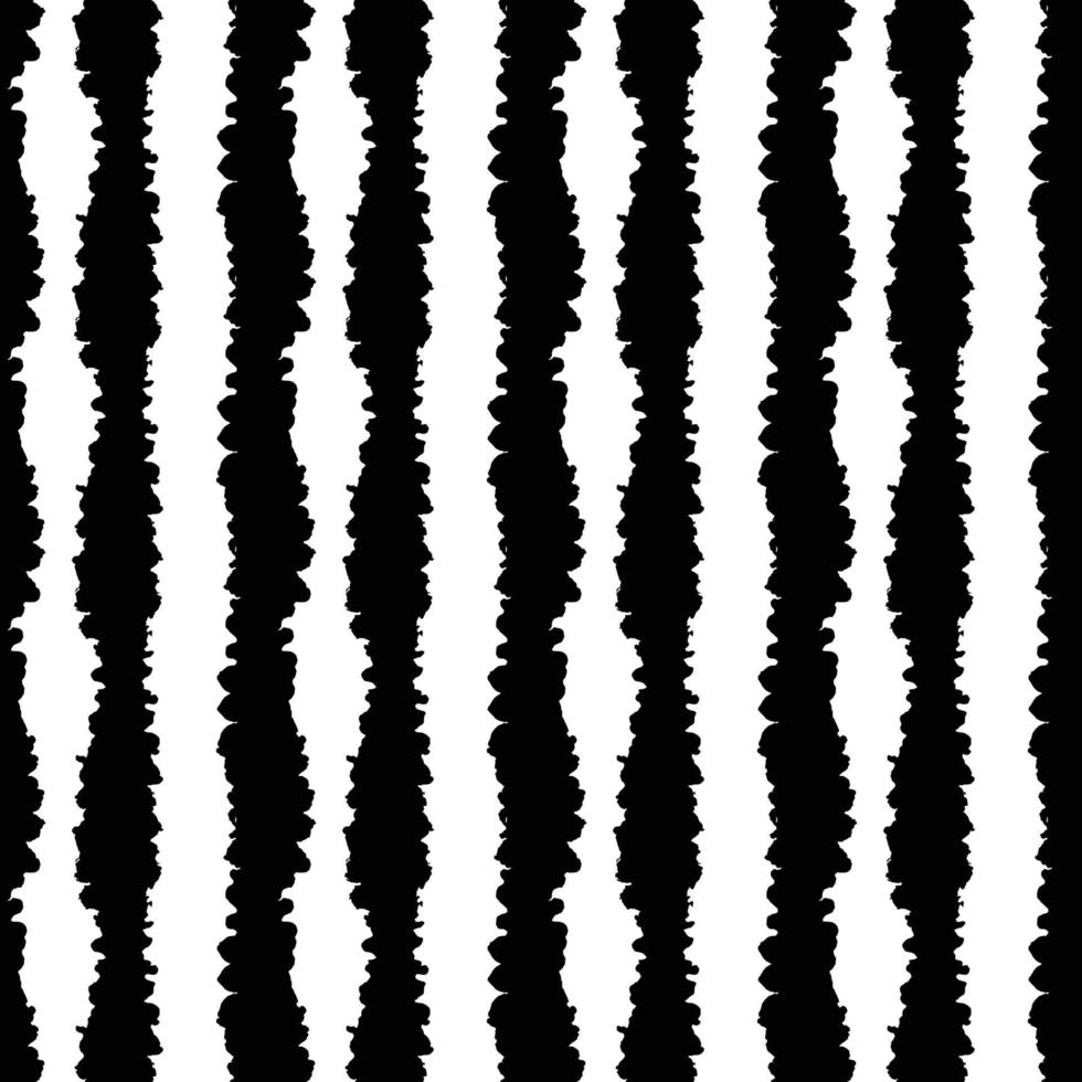 ruwe gekartelde lijn zwart-wit hand getekende eenvoudige inkt penseelstreek naadloze patroon. vectorillustratie voor achtergrond, beddengoed, inpakpapier, scrapbooking vector