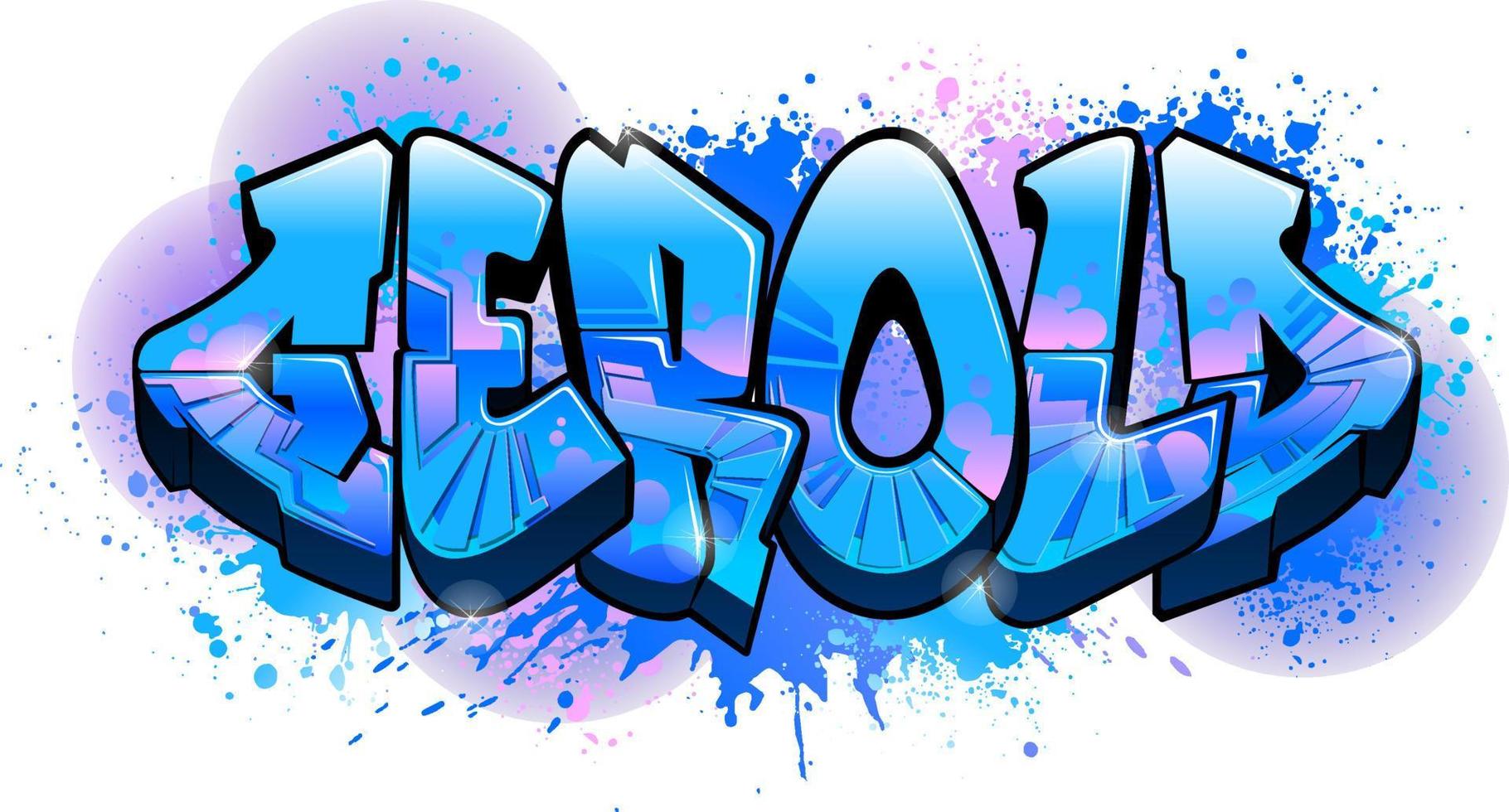 naamontwerp in graffiti-stijl - gerold vector