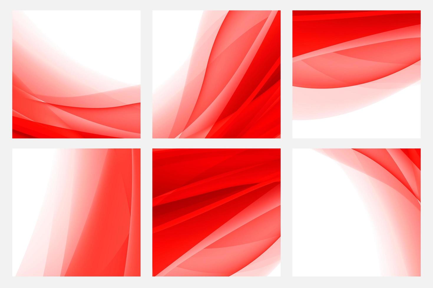 vector set van moderne omslagontwerp. abstract golvend rood patroon, rook. creatieve streep vierkante collectie voor zakelijke achtergrond, brochuresjabloon, boekje, flyer