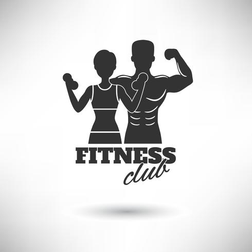 Fitness Club zwart-wit poster vector