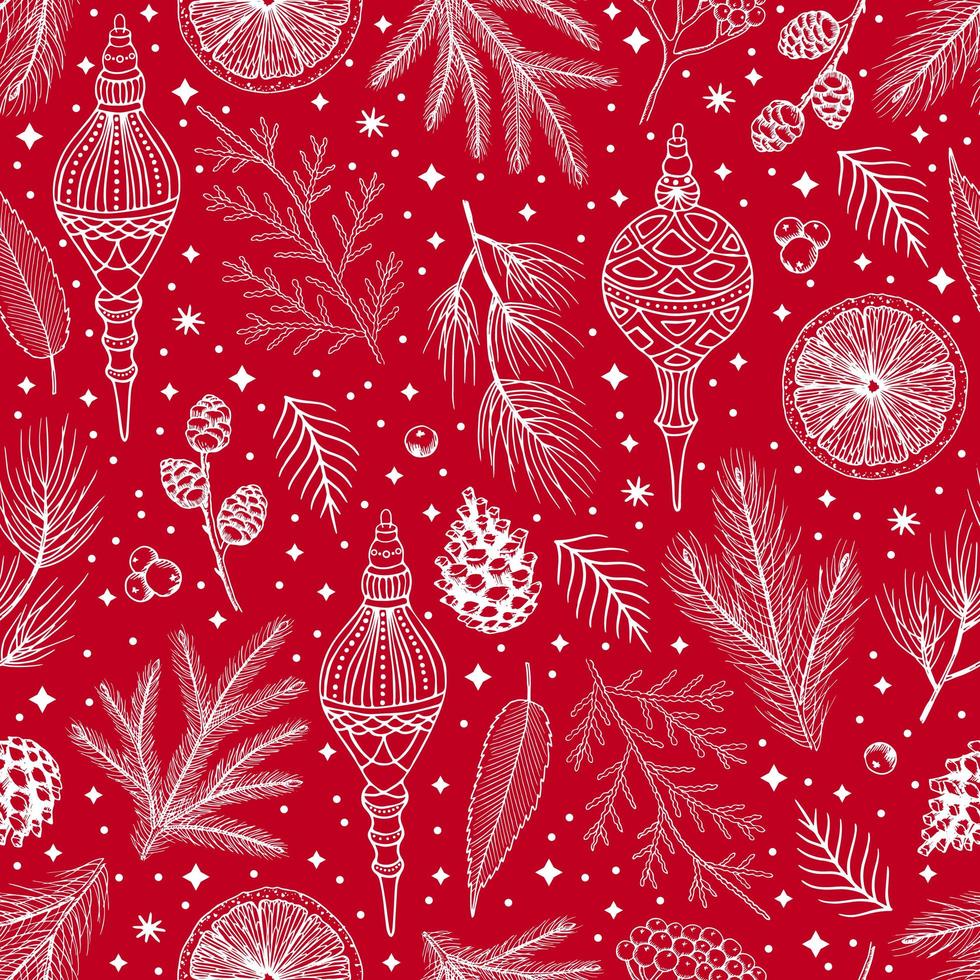 eenvoudig kerst naadloos patroon. sneeuwvlokken met verschillende ornamenten. op zwarte achtergrond vector