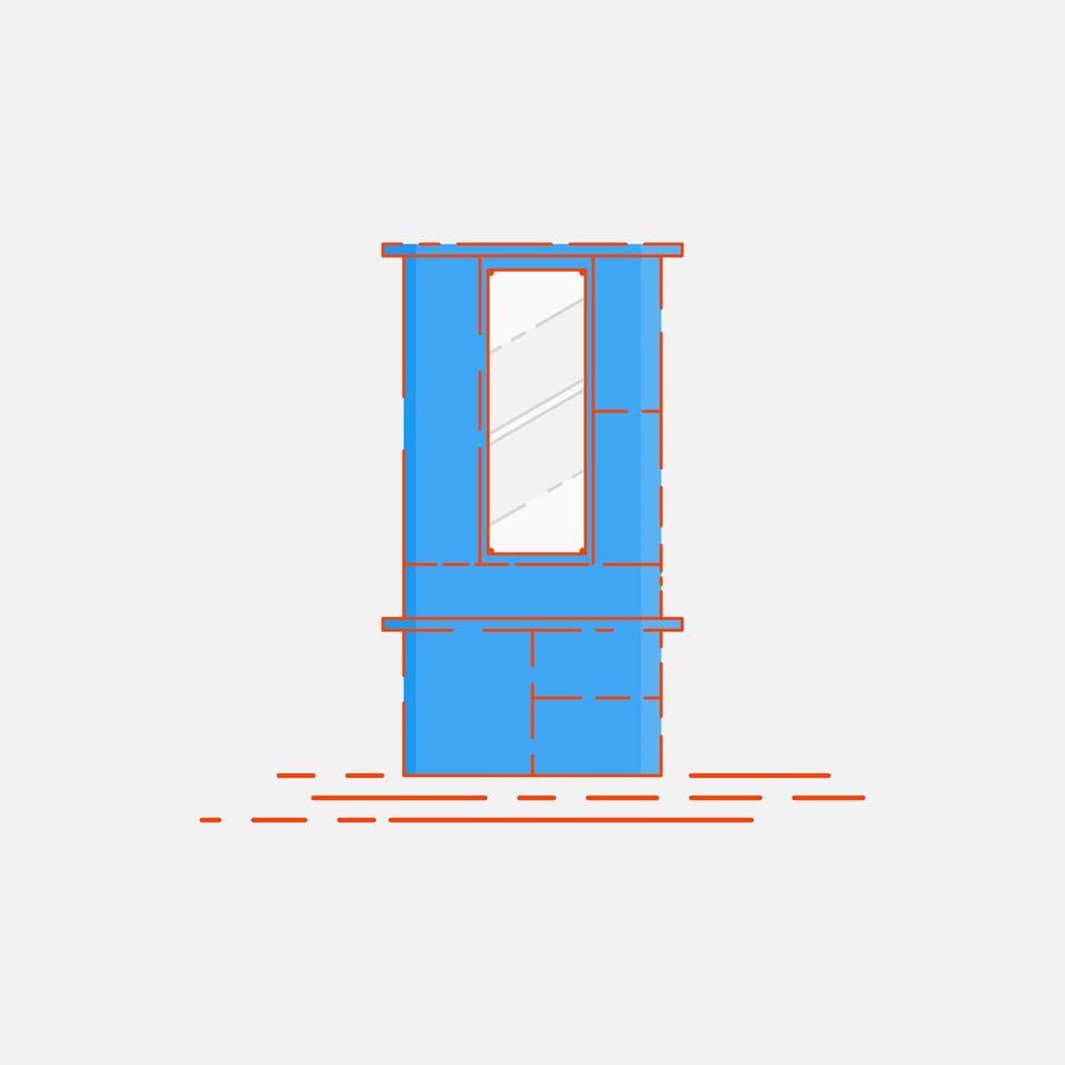 vectorillustratie van een minimalistische cosmetische kast. vlakke afbeelding kast. mbe stijl vector garderobe