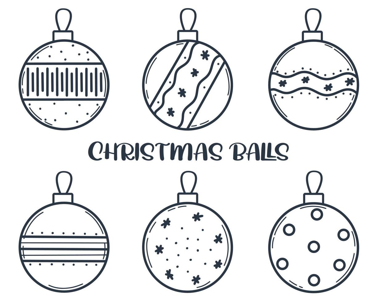 kerstballen instellen geïsoleerde vectorillustratie vector