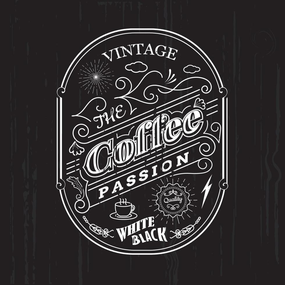 vintage frame grens koffie label ontwerp badge elementen vector