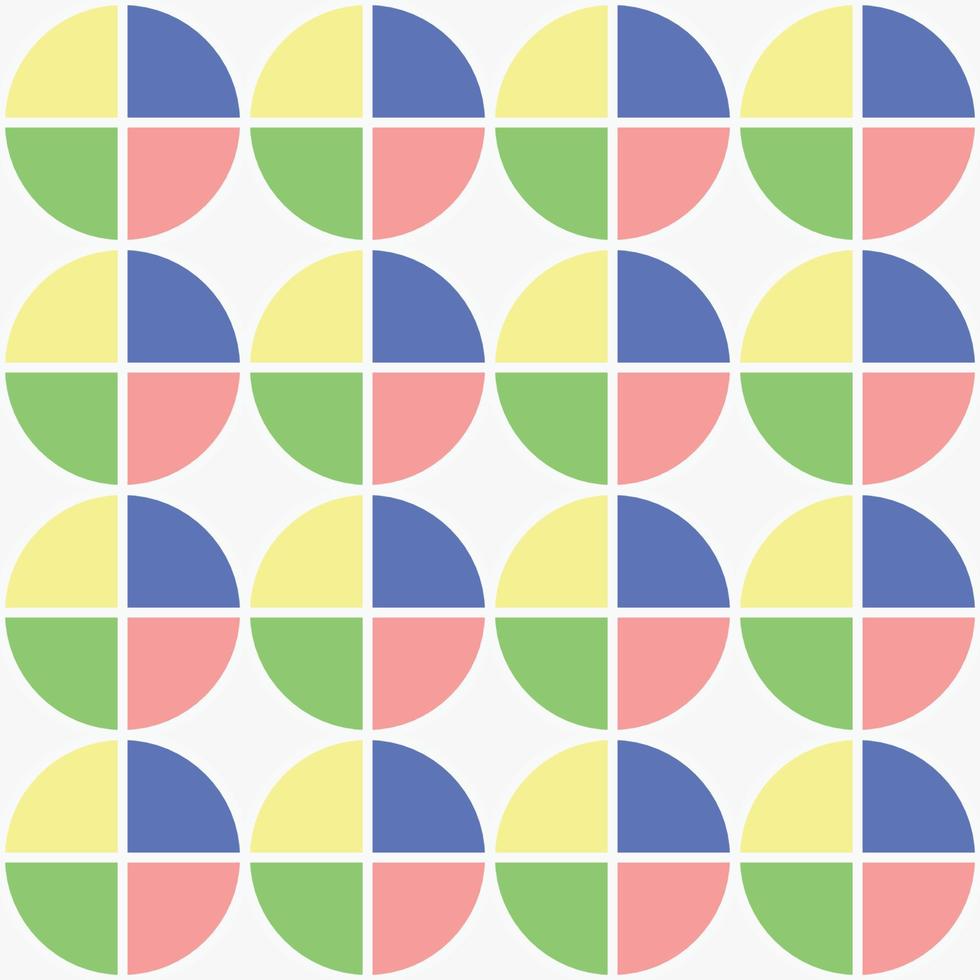 schattig artistiek achtergrond naadloos geometrisch patroon met cirkel en vierkante vormen pastel kleurrijke regenboog klaar voor uw ontwerp vector