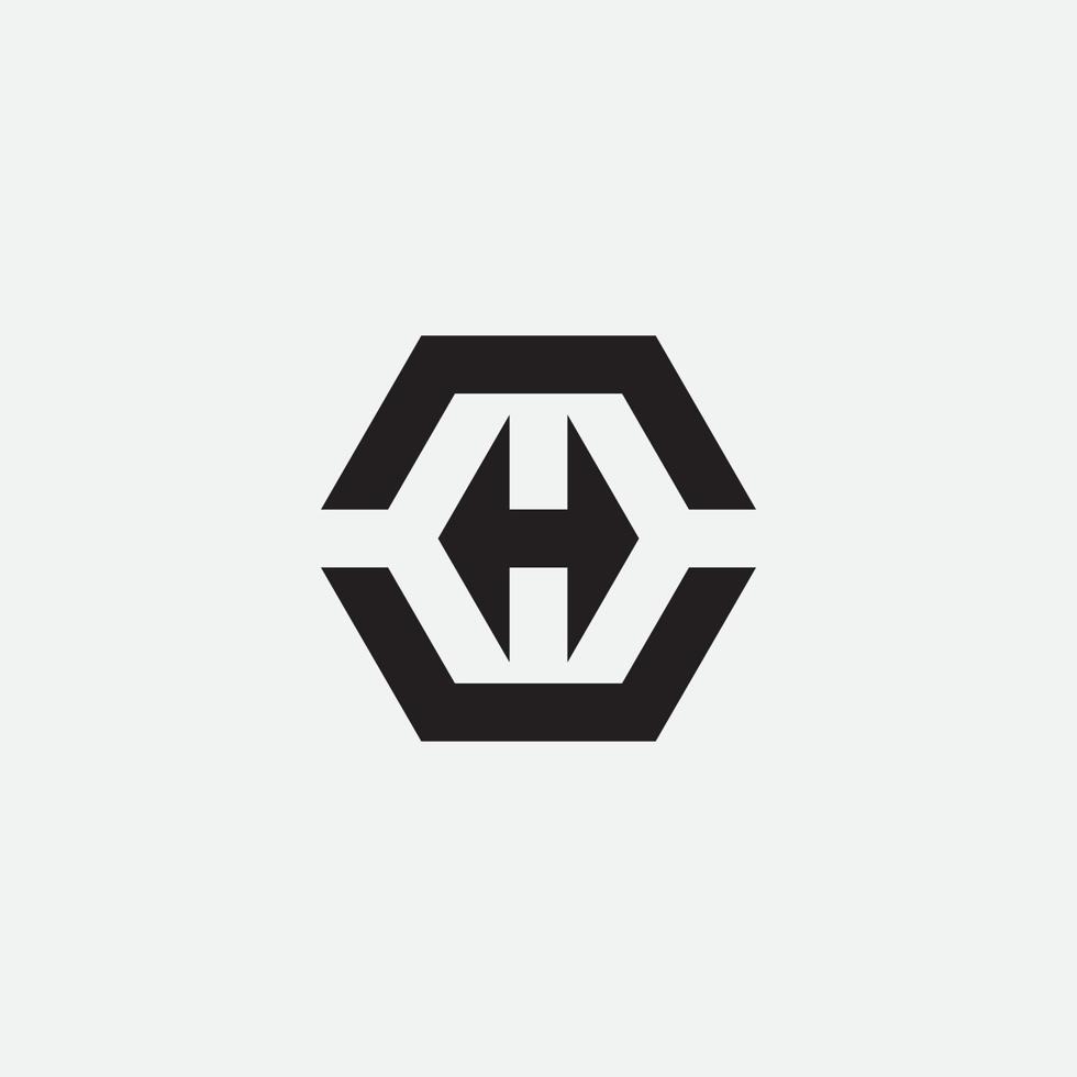 zeshoekig monogram eenvoudig ontwerp vector