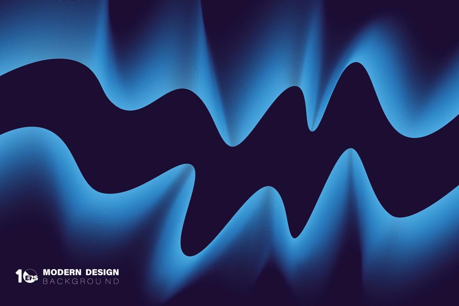 abstracte blauwe tech lijn golvende patroon van technologie kunstwerk achtergrond. illustratie vector eps10