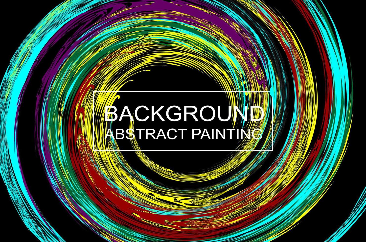 zwarte achtergrond met kleurrijke cirkelvormige penseelstreken. sjabloon vector ontwerp