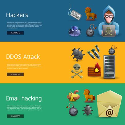 Hacker activiteit banners vector