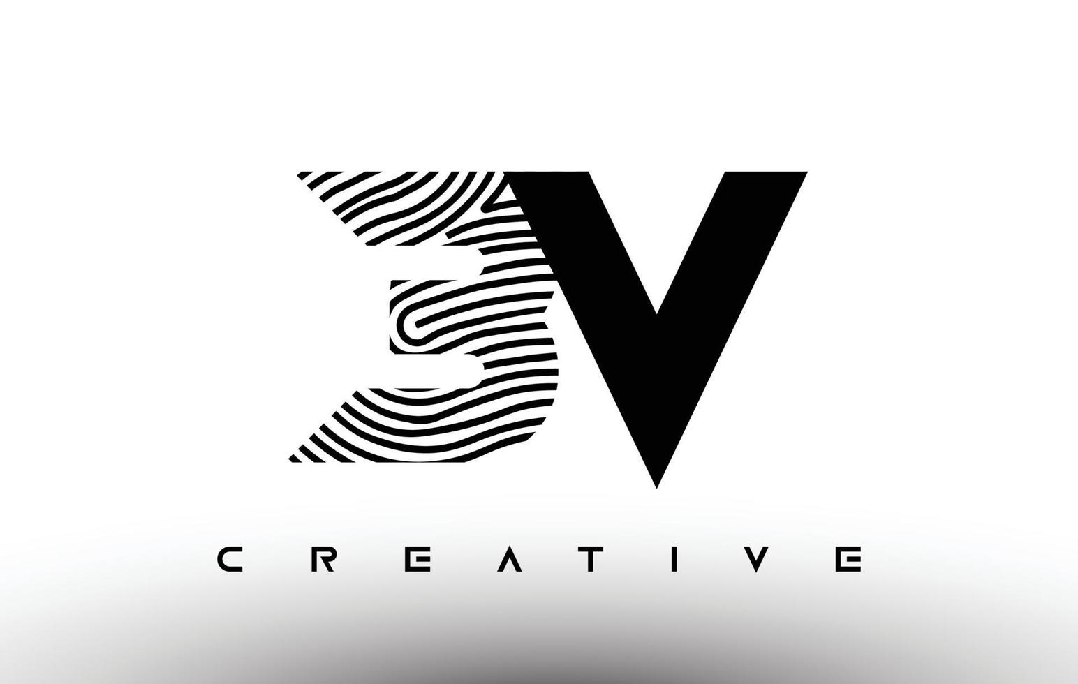 bv vingerafdruk zebra brief logo ontwerp. bv-logo met vingerafdruk creatief pictogram vector