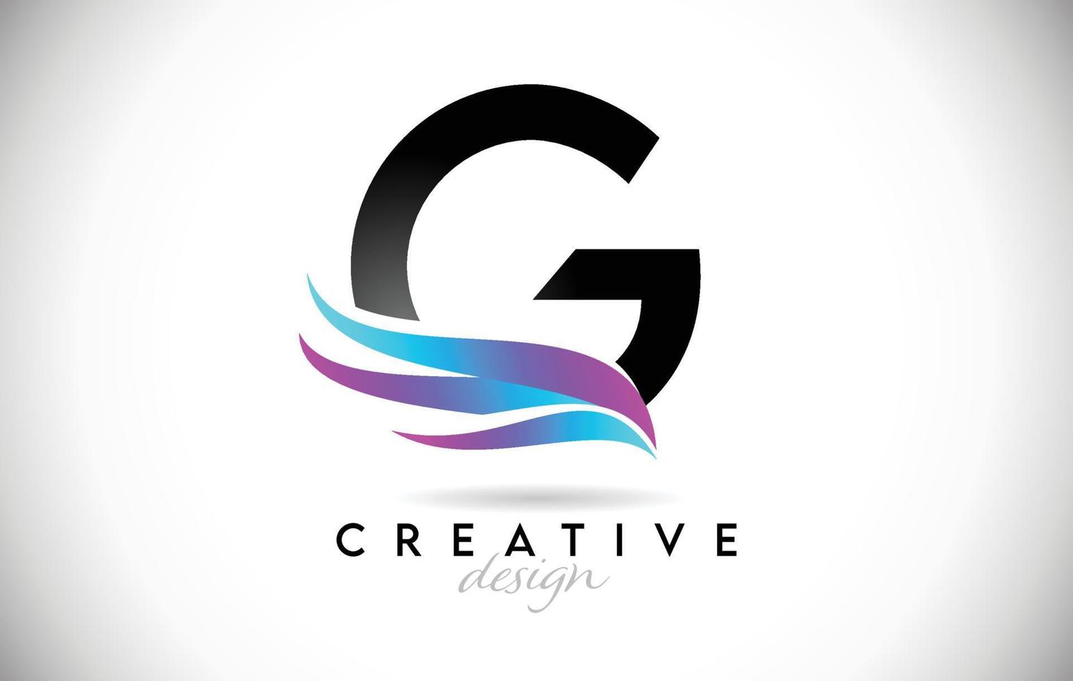 letter g-logo met creatieve verloop-swooshes. creatieve elegante letter g met kleurrijke vector icon