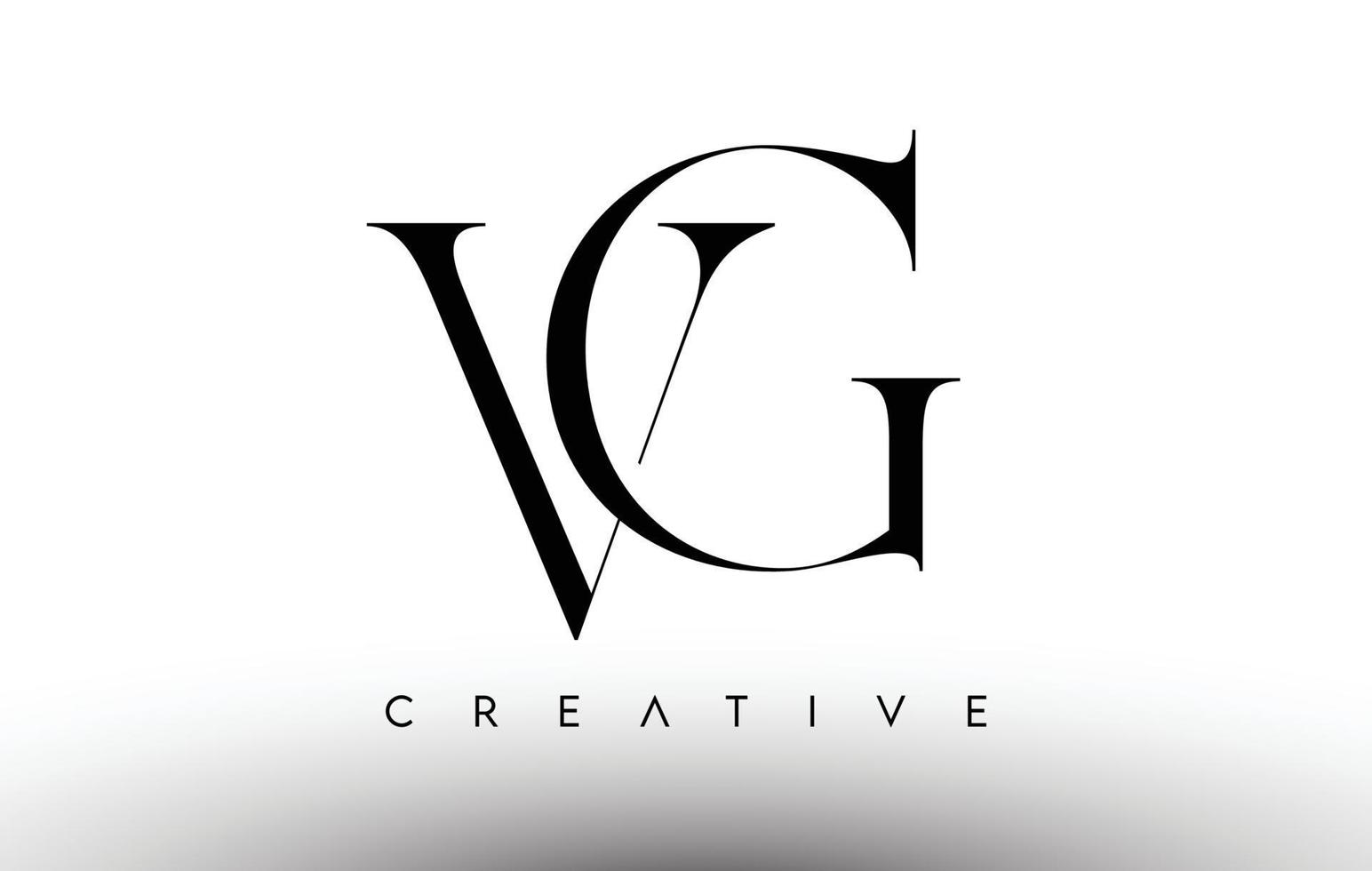 vg minimalistisch serif modern letterlogo in zwart-wit. vg creatieve serif logo ontwerp pictogram vector