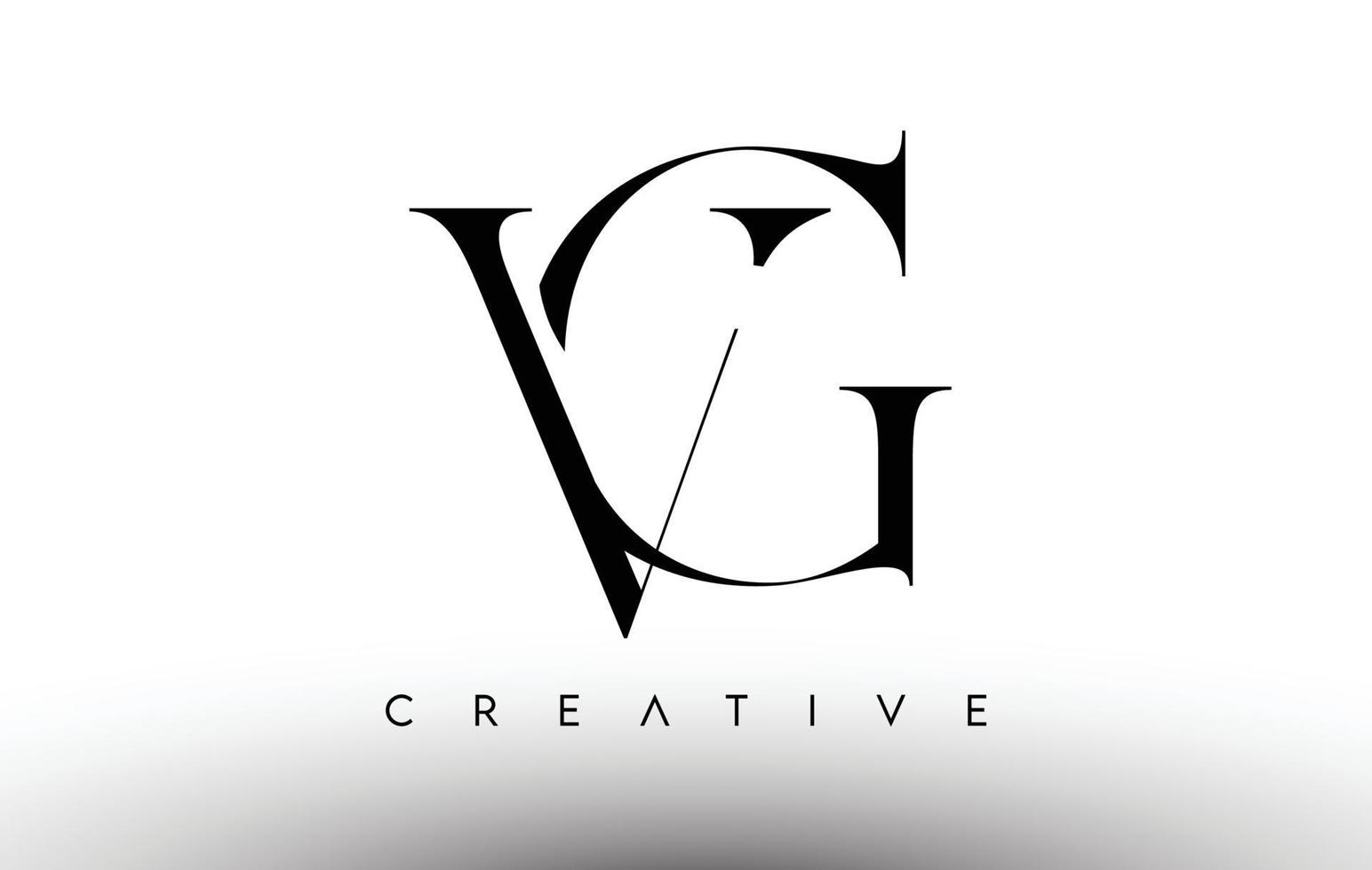 vg minimalistisch serif modern letterlogo in zwart-wit. vg creatieve serif logo ontwerp pictogram vector