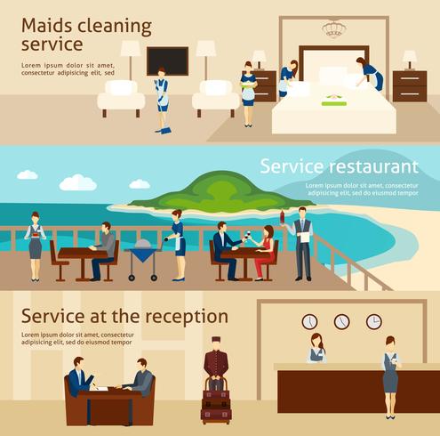 Hotel personeel banner set vector