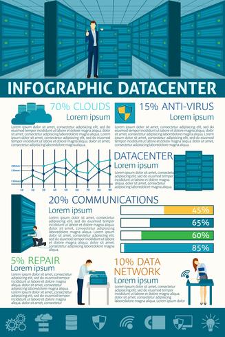 datacenter infographics ingesteld vector