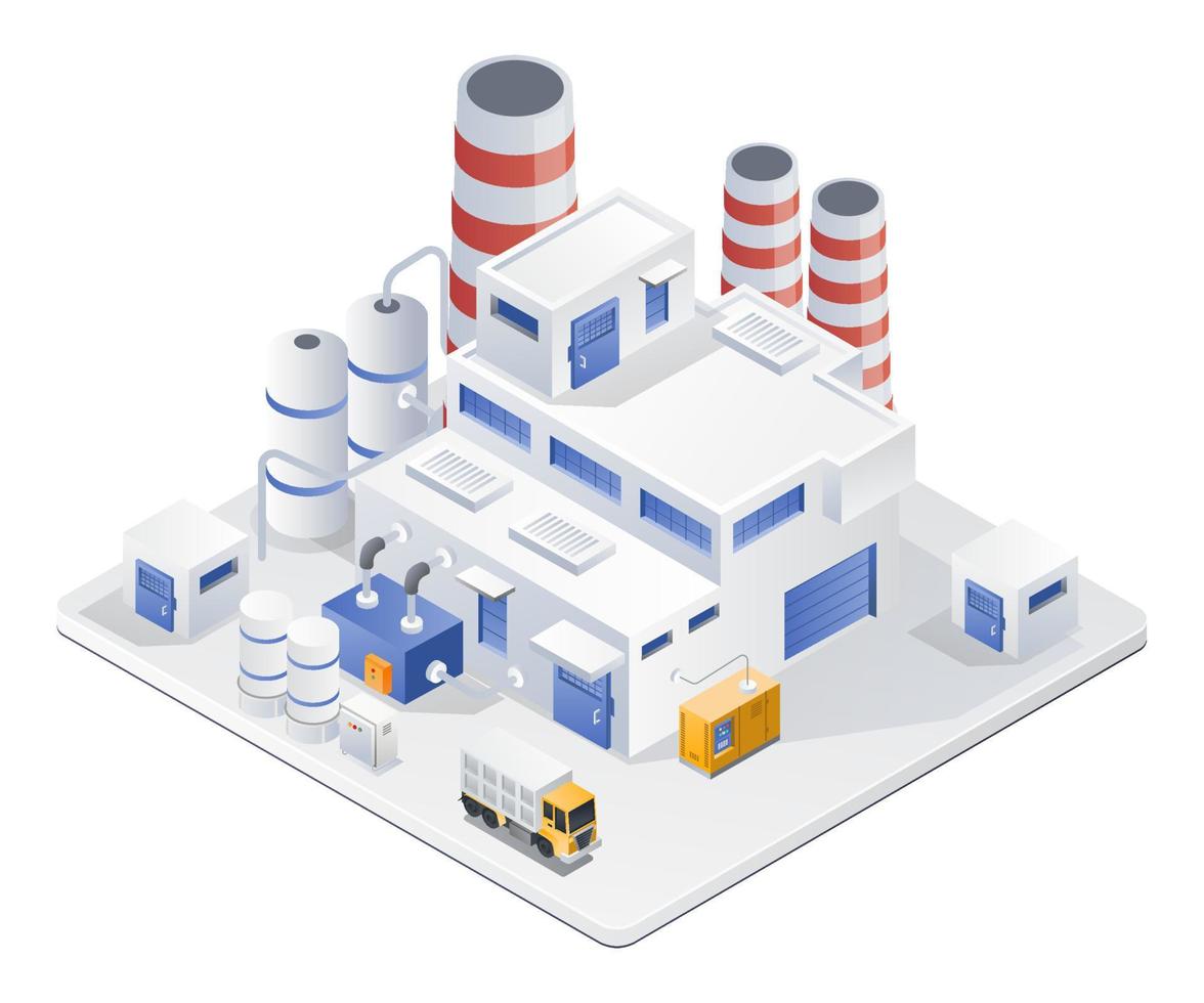 industriële fabrieken en schoorstenen vector