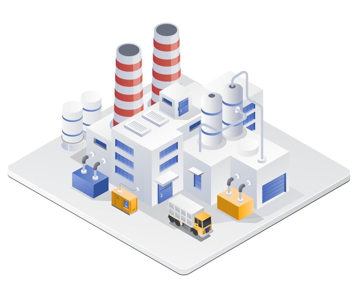 industriële fabriek en goederenproductie; vector