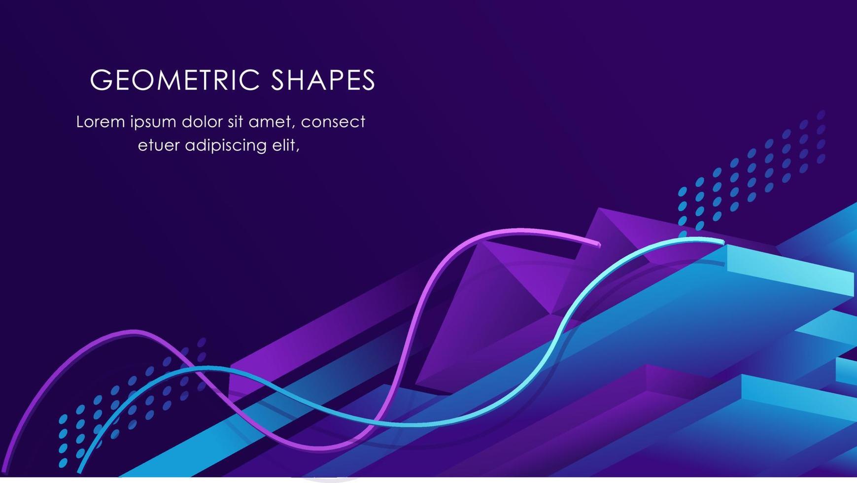 creatieve geometrische 3D-vormen abstracte paarse technologie analytics zakelijke achtergrond vector