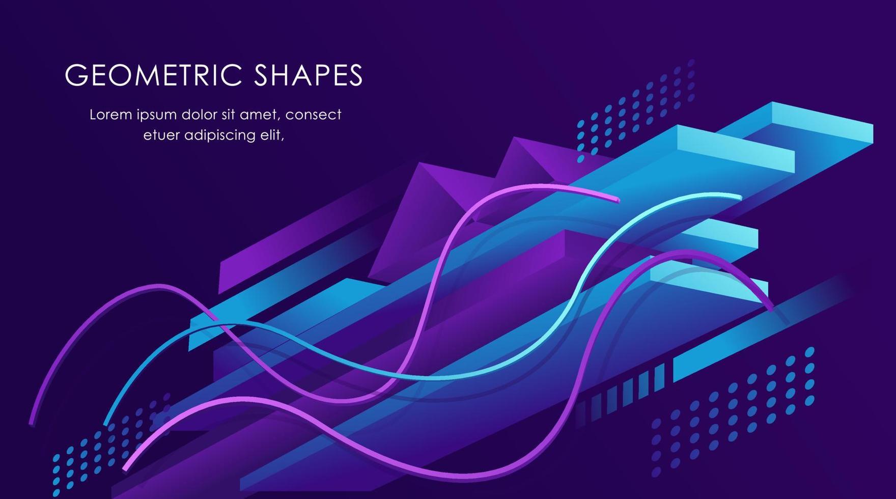 creatieve geometrische 3D-vormen abstracte paarse technologie analytics zakelijke achtergrond vector