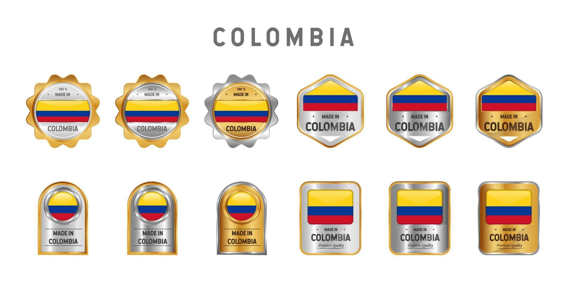 Indringing diagonaal Verlichten gemaakt in Colombia label, stempel, badge of logo. met de nationale vlag  van colombia. op platina, goud en zilver kleuren. premium en luxe embleem  4689385 - Download Free Vectors, Vector Bestanden, Ontwerpen Templates