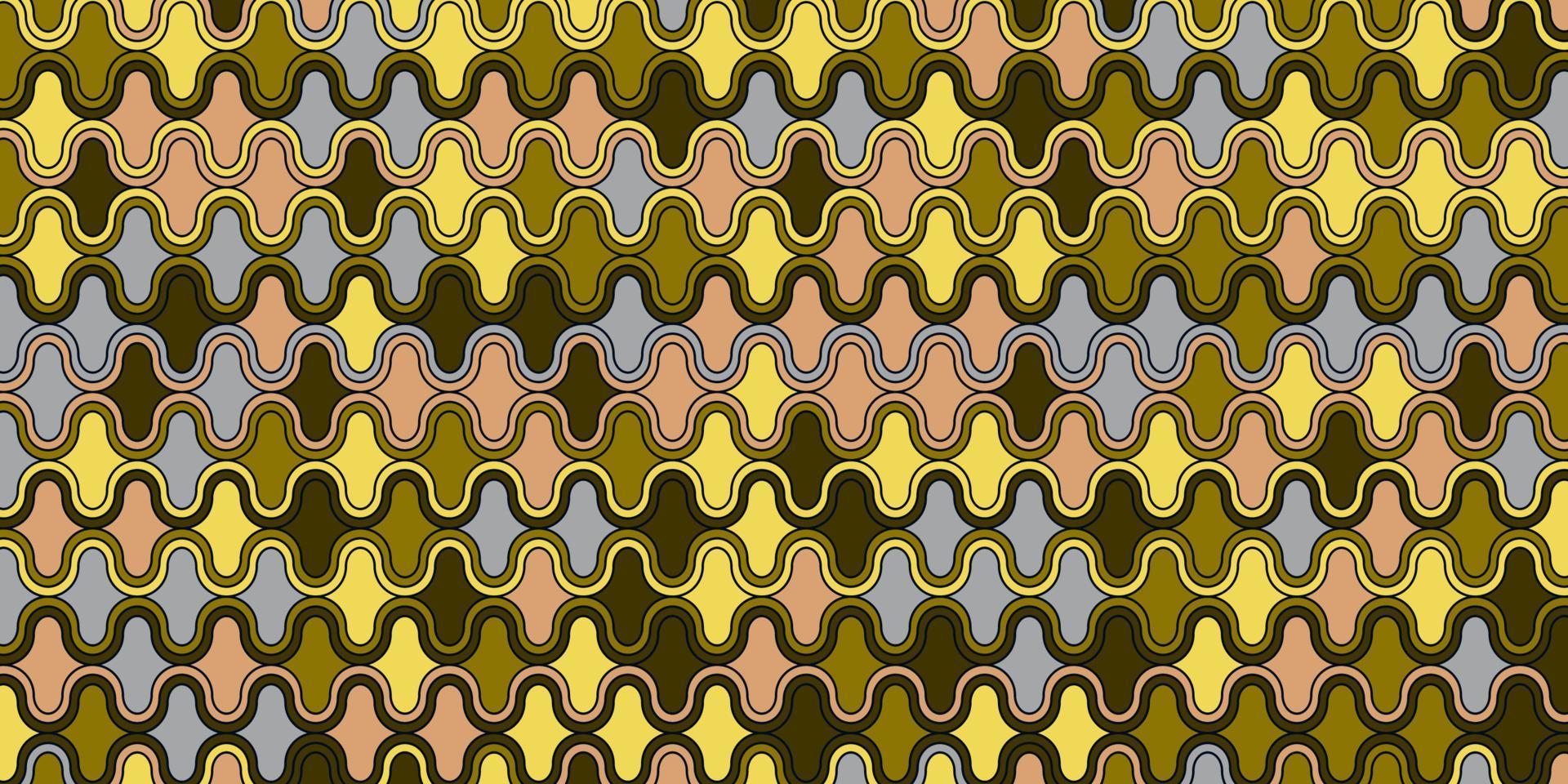 geometrisch patroon met golfkromme lijnen retro stijl vector