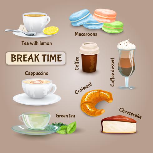 Koffiepauze Set vector