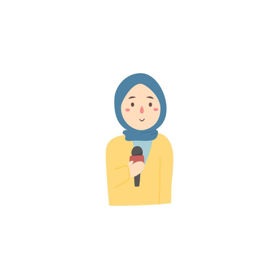 meisje met hijab verslaggever vector